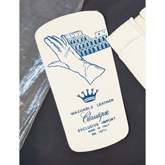 NWT White Kidskin Washable Gloves, size M - Picture 5 of 8